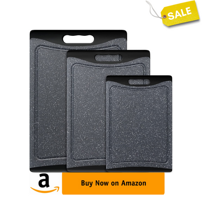 Extra Large Cutting Boards, Plastic Cutting Boards for Kitchen (Set of 3), Dark Grey