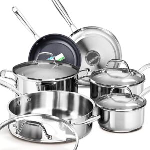 Stainless Steel Pots and Pans Set Ceramic Nonstick
